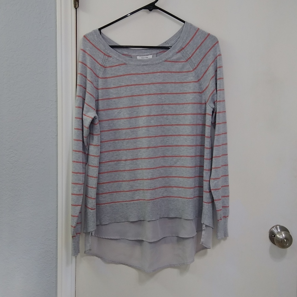 Maurices Striped Gray Mixed Medium Sweater